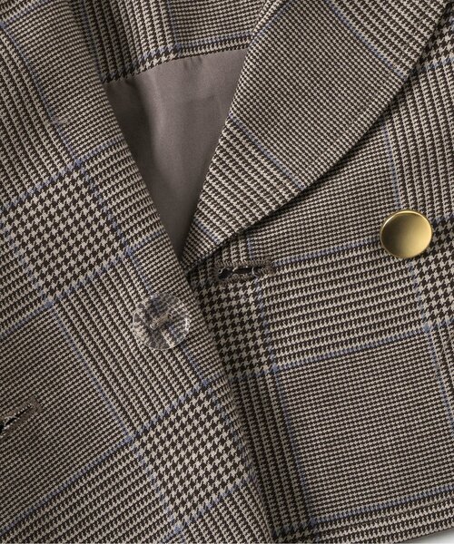 apres les cours(アプレレクール)の「【ジュニア対応】ハートポケットブレザー(テーラードジャケット・キッズ・ネイビー/チェック・100/120/140)」の4枚目の写真