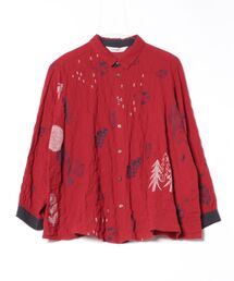 SUPER HAKKA | SUPER　HAKKA×保坂優子　先染めコットンシャーリング「森と暮らす」刺繍ブラウス(シャツ/ブラウス)