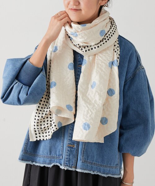BEARDSLEY（ビアズリー）の「《CITRUS》プリントストール（ストール/ショール・レディース・ブルー・FREE）」の2枚目の写真