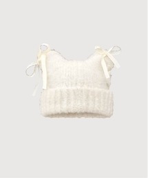 LA POMME petit（ラポミ・プチ）の「Fluffy Cat Ear Knit Cap（ニットキャップ/ビーニー）」