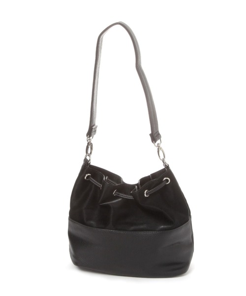 LAKOLE（ラコレ）の「ヌバック風コンビ巾着ショルダーバッグ / 587754（ショルダーバッグ・レディース・ベージュ/オフホワイト/ブラック・FREE）」の19枚目の写真