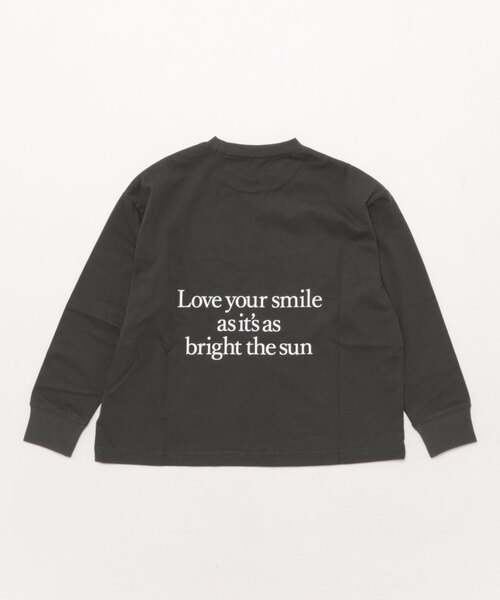 Smoothy（スムージー）の「SMOOTHY Smile Long Sleeve Tee / スムージー スマイル ロングスリーブTシャツ（Tシャツ/カットソー・キッズ・ホワイト/スミクロ・MEDIUM/LARGE/X-LARGE）」の4枚目の写真