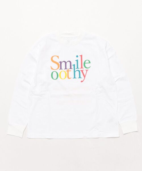 Smoothy（スムージー）の「SMOOTHY Smile Long Sleeve Tee / スムージー スマイル ロングスリーブTシャツ（Tシャツ/カットソー・キッズ・ホワイト/スミクロ・MEDIUM/LARGE/X-LARGE）」の8枚目の写真