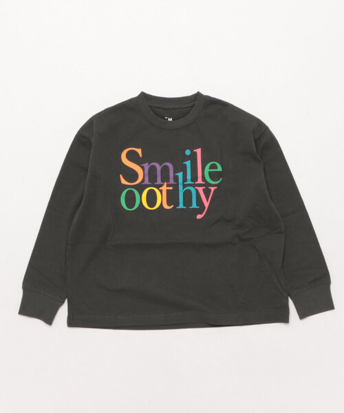 Smoothy（スムージー）の「SMOOTHY Smile Long Sleeve Tee / スムージー スマイル ロングスリーブTシャツ（Tシャツ/カットソー・キッズ・ホワイト/スミクロ・MEDIUM/LARGE/X-LARGE）」の9枚目の写真