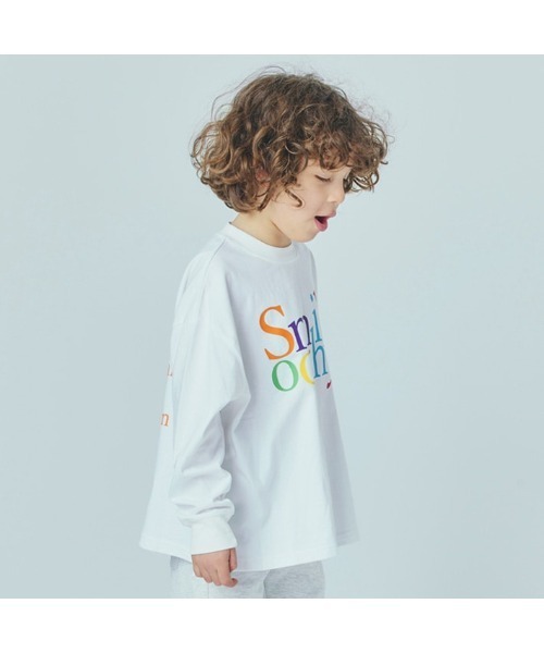 Smoothy（スムージー）の「SMOOTHY Smile Long Sleeve Tee / スムージー スマイル ロングスリーブTシャツ（Tシャツ/カットソー・キッズ・ホワイト/スミクロ・MEDIUM/LARGE/X-LARGE）」の5枚目の写真