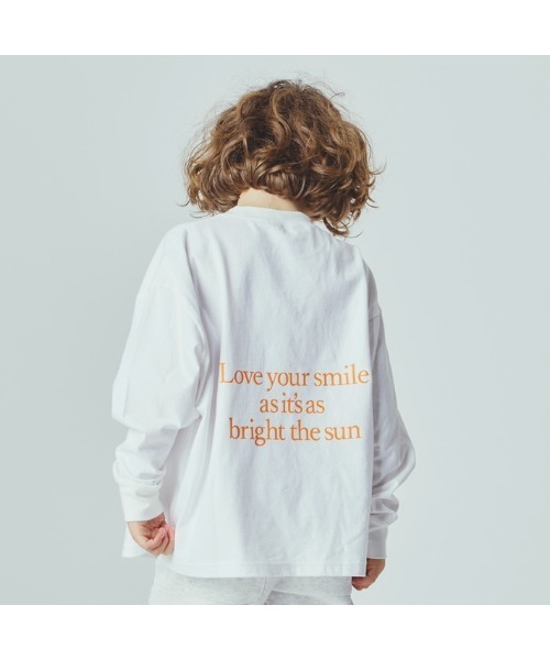 Smoothy（スムージー）の「SMOOTHY Smile Long Sleeve Tee / スムージー スマイル ロングスリーブTシャツ（Tシャツ/カットソー・キッズ・ホワイト/スミクロ・MEDIUM/LARGE/X-LARGE）」の6枚目の写真
