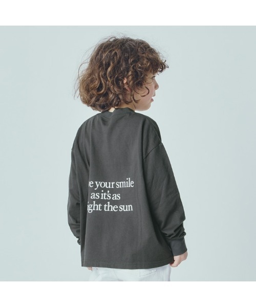 Smoothy（スムージー）の「SMOOTHY Smile Long Sleeve Tee / スムージー スマイル ロングスリーブTシャツ（Tシャツ/カットソー・キッズ・ホワイト/スミクロ・MEDIUM/LARGE/X-LARGE）」の7枚目の写真