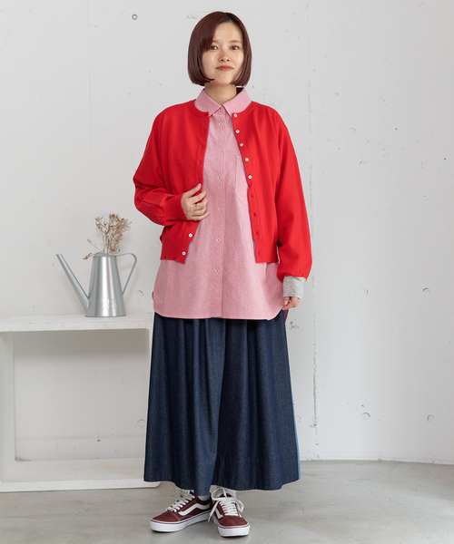 POU DOU DOU（プードゥドゥ）の「変形前立てドルマンカーディガン（カーディガン/ボレロ・レディース・イエロー/レッド/ライトグレー/ブラック/ブルー・M）」の12枚目の写真