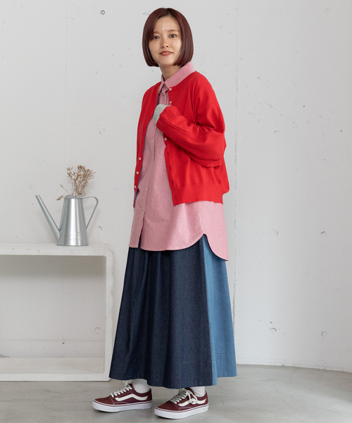 POU DOU DOU（プードゥドゥ）の「変形前立てドルマンカーディガン（カーディガン/ボレロ・レディース・イエロー/レッド/ライトグレー/ブラック/ブルー・M）」の13枚目の写真