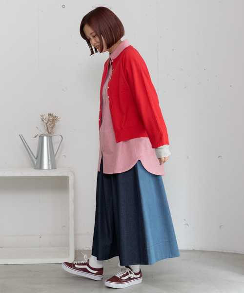 POU DOU DOU（プードゥドゥ）の「変形前立てドルマンカーディガン（カーディガン/ボレロ・レディース・イエロー/レッド/ライトグレー/ブラック/ブルー・M）」の14枚目の写真