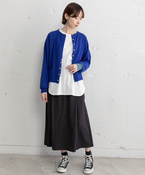 POU DOU DOU（プードゥドゥ）の「変形前立てドルマンカーディガン（カーディガン/ボレロ・レディース・イエロー/レッド/ライトグレー/ブラック/ブルー・M）」の19枚目の写真