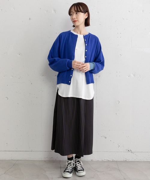 POU DOU DOU（プードゥドゥ）の「変形前立てドルマンカーディガン（カーディガン/ボレロ・レディース・イエロー/レッド/ライトグレー/ブラック/ブルー・M）」の20枚目の写真