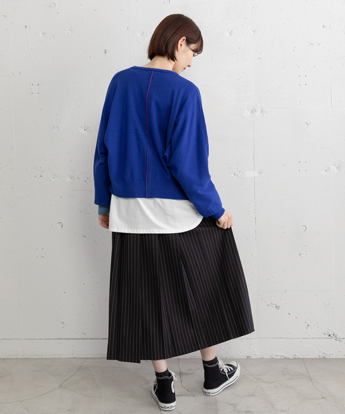 POU DOU DOU（プードゥドゥ）の「変形前立てドルマンカーディガン（カーディガン/ボレロ・レディース・イエロー/レッド/ライトグレー/ブラック/ブルー・M）」の21枚目の写真