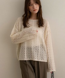 【NOAHL】デザインメッシュニットプルオーバー