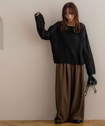 【NOAHL】デザインメッシュニットプルオーバー