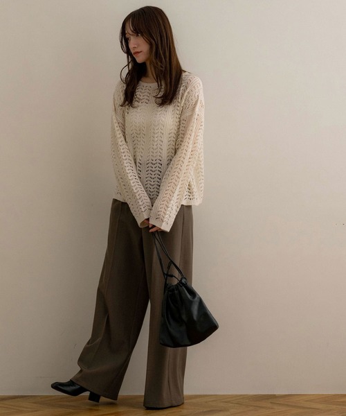 NOAHL(ノアル)の「【NOAHL】デザインメッシュニットプルオーバー(その他トップス・レディース・ブラウン/アイボリー/ブラック・FREE)」の8枚目の写真