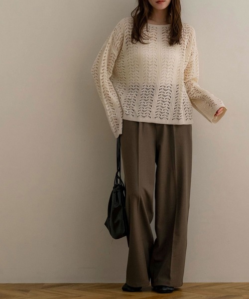 NOAHL(ノアル)の「【NOAHL】デザインメッシュニットプルオーバー(その他トップス・レディース・ブラウン/アイボリー/ブラック・FREE)」の9枚目の写真