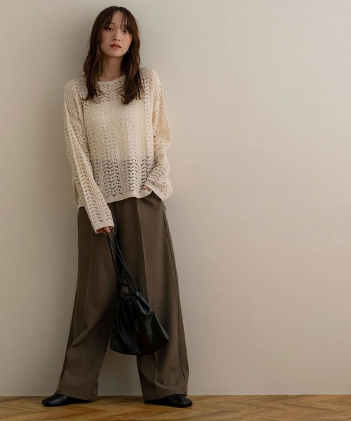 NOAHL(ノアル)の「【NOAHL】デザインメッシュニットプルオーバー(その他トップス・レディース・ブラウン/アイボリー/ブラック・FREE)」の10枚目の写真
