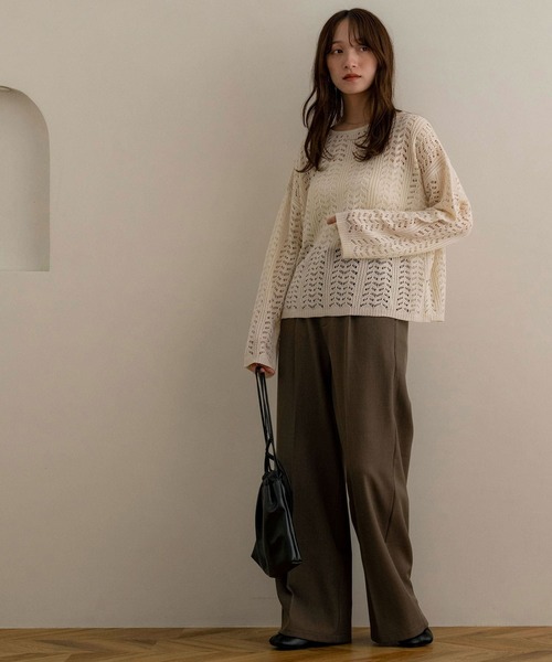 NOAHL(ノアル)の「【NOAHL】デザインメッシュニットプルオーバー(その他トップス・レディース・ブラウン/アイボリー/ブラック・FREE)」の15枚目の写真