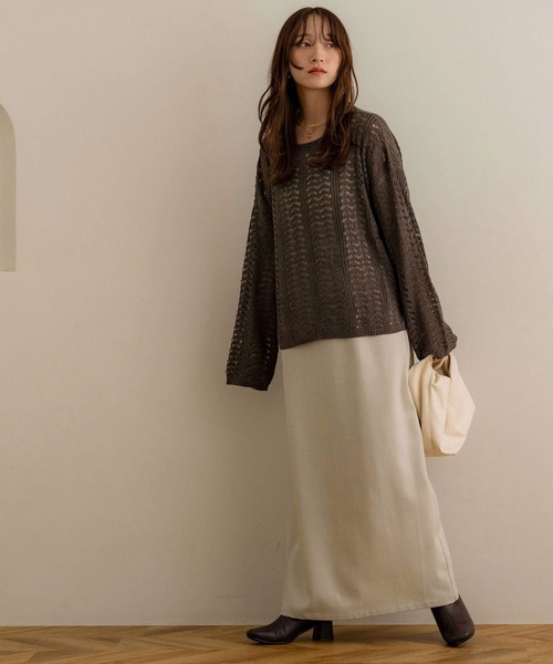 NOAHL(ノアル)の「【NOAHL】デザインメッシュニットプルオーバー(その他トップス・レディース・ブラウン/アイボリー/ブラック・FREE)」の22枚目の写真