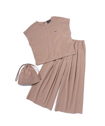 [L's]FRENCH SLEEVE SHIRT & LONG PANTS SET HIGH AIR PERMEABILITY CHECK/フレンチスリーブシャツ＆ロングパンツセット