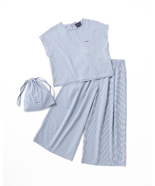 THOUSAND MILE（サウザンドマイル）の「[L's]FRENCH SLEEVE SHIRT & LONG PANTS SET HIGH AIR PERMEABILITY CHECK/フレンチスリーブシャツ＆ロングパンツセット（セットアップ・レディース・ブラック系その他/ブラウン系その他/ブルー系その他・FREE）」の14枚目の写真
