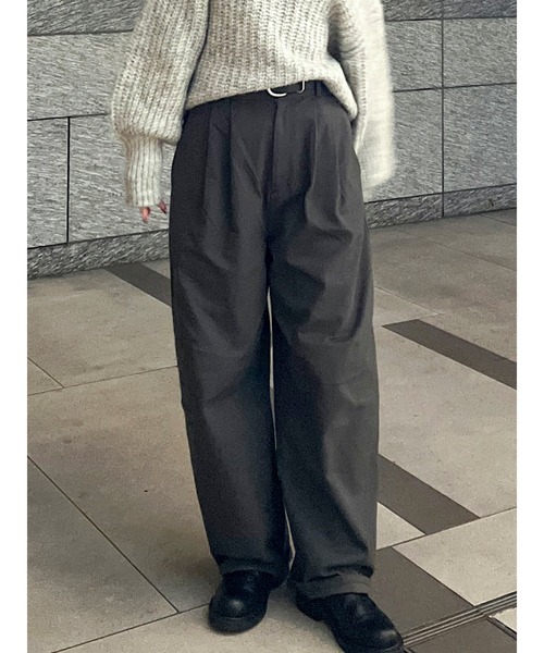 Ungrid（アングリッド）の「起毛コクーンチノパンツ（チノパンツ・レディース・アイボリー/チャコールグレー・SMALL/MEDIUM）」の2枚目の写真