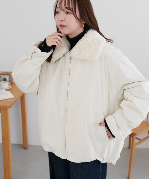 ファー取り外し可能】ファー衿ナイロンブルゾン（ブルゾン）｜DISCOAT