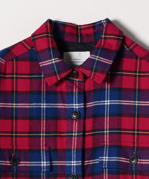 SHIPS any:〈洗濯機可能〉タータン チェック ロング シャツ ワンピース