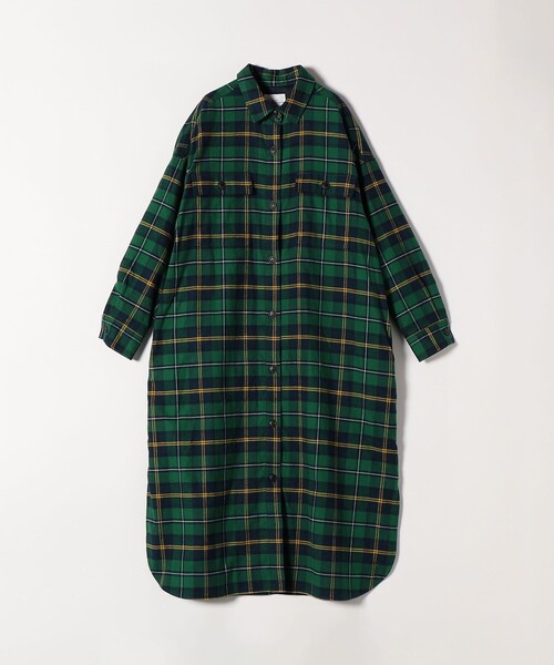 セール】SHIPS any:〈洗濯機可能〉タータン チェック ロング シャツ