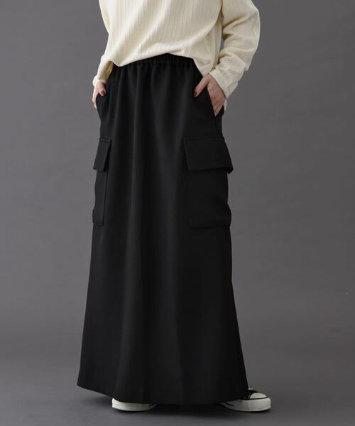 FORK&SPOON（フォークアンドスプーン）の「FORK&SPOON　ウールライクツイルスカート（スカート・レディース・ブラウン/ブラック・1/2）」の2枚目の写真