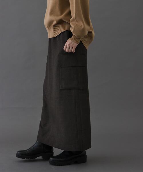 FORK&SPOON（フォークアンドスプーン）の「FORK&SPOON　ウールライクツイルスカート（スカート・レディース・ブラウン/ブラック・1/2）」の22枚目の写真