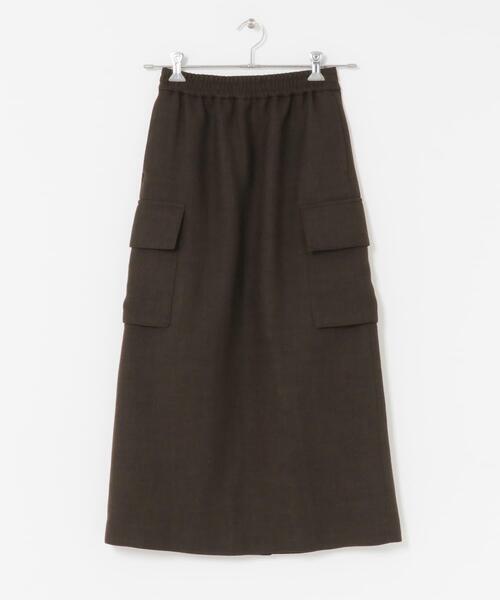 FORK&SPOON（フォークアンドスプーン）の「FORK&SPOON　ウールライクツイルスカート（スカート・レディース・ブラウン/ブラック・1/2）」の5枚目の写真