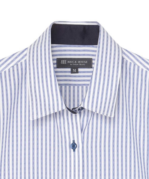 TOKYO SHIRTS（トウキョウシャツ）の「COFREX 形態安定ノンアイロン レギュラー 長袖ビジネスワイシャツ（ビジネスシャツ・レディース・ブルー・S/XL/LL/L/M）」の3枚目の写真