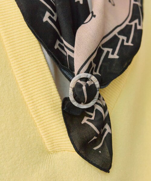 ear PAPILLONNER（イアパピヨネ）の「リング付きカギ柄ストール（ストール/ショール・レディース・グリーン/ブラック・FREE）」の6枚目の写真