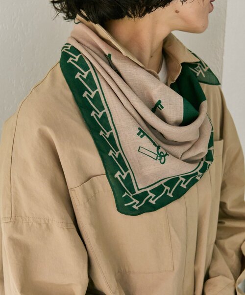ear PAPILLONNER（イアパピヨネ）の「リング付きカギ柄ストール（ストール/ショール・レディース・グリーン/ブラック・FREE）」の13枚目の写真