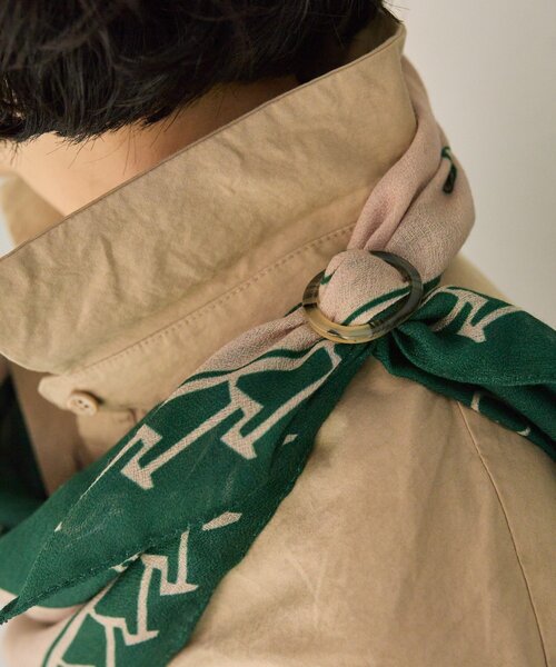 ear PAPILLONNER（イアパピヨネ）の「リング付きカギ柄ストール（ストール/ショール・レディース・グリーン/ブラック・FREE）」の15枚目の写真