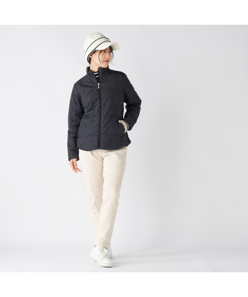 marie claire(マリ・クレール)の「marie claire GOLF マリクレールゴルフ ゴルフウェア 軽量 保温 タフタ 中綿 ブルゾン ジャケット(ブルゾン・レディース・オフホワイト/ブラック・L/M/LL/3L)」の8枚目の写真
