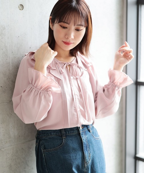 Ruwan yu(ルワンユー)の「フリルネックリボンブラウス【大きいサイズ対応】(シャツ/ブラウス・レディース・ピンク/ブラック・L/LL/3L/4L)」の16枚目の写真