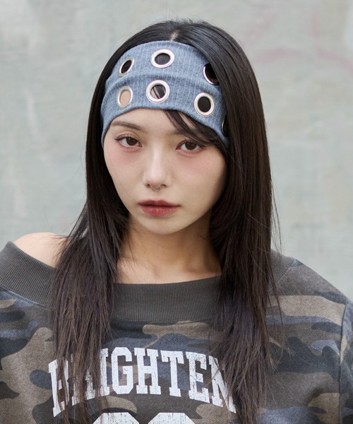 WEGO(ウィゴー)の「WEGO/BIGアイレットヘアバンド(ヘアバンド・レディース・ブラック/ライトグレー・FREE)」の12枚目の写真