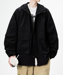 フード付き 防水ミリタリージャケット/Hooded waterproof military jacket