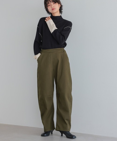 itto...(イット)の「ストレッチツイルカーブパンツ(チノパンツ・レディース・カーキ/ブラック/ベージュ・L/M)」の20枚目の写真