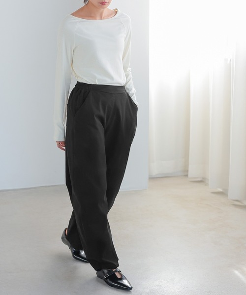 itto...(イット)の「ストレッチツイルカーブパンツ(チノパンツ・レディース・カーキ/ブラック/ベージュ・L/M)」の7枚目の写真