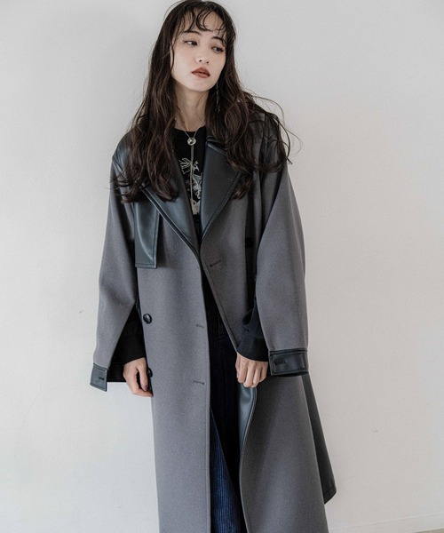 フェイクレザーキリカエトレンチコート(HARE) HARE（ハレ）の「フェイクレザーキリカエトレンチコート(HARE