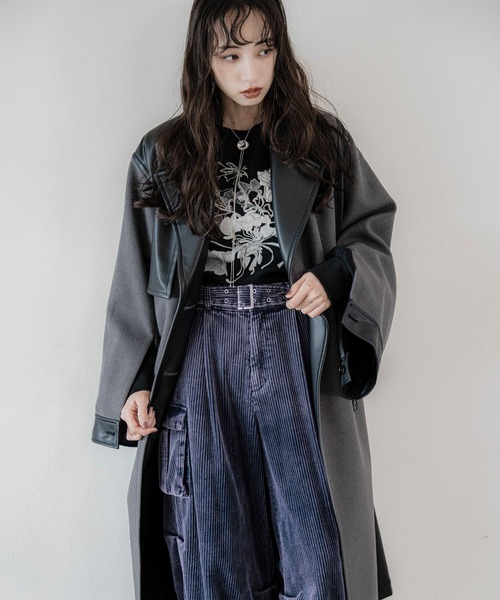 セール】ウーリーテックフェイクレザーキリカエトレンチコート(HARE