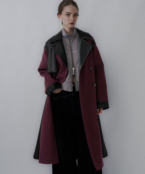 【HARE】ウーリーテックフェイクレザーキリカエトレンチ ウーリーテックフェイクレザーキリカエトレンチコート(HARE