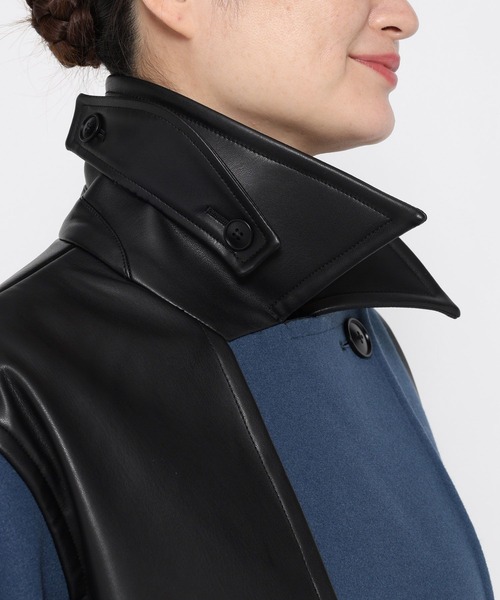 HARE（ハレ）の「ウーリーテックフェイクレザーキリカエトレンチコート
