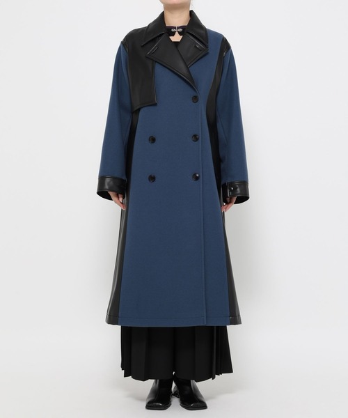 ウーリーテックフェイクレザーキリカエトレンチコート(HARE