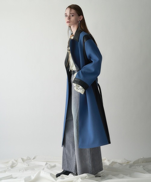 セール】ウーリーテックフェイクレザーキリカエトレンチコート(HARE