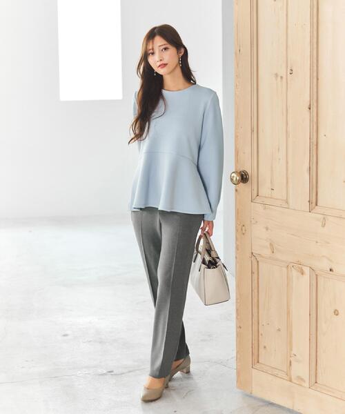 セール】ジルコンペプラムトップス【洗濯機OK】（Tシャツ/カットソー